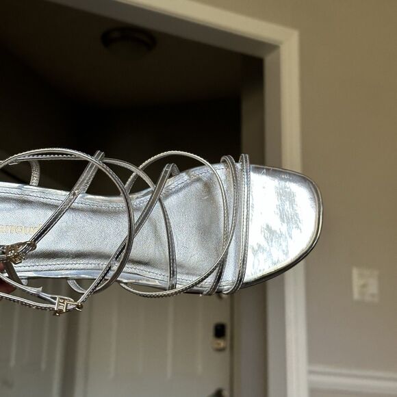 Larroudé Naomi Sandals Women’s Strappy Metallic Silver Shoes Womens Size 9 $275 - Picture 10 of 10